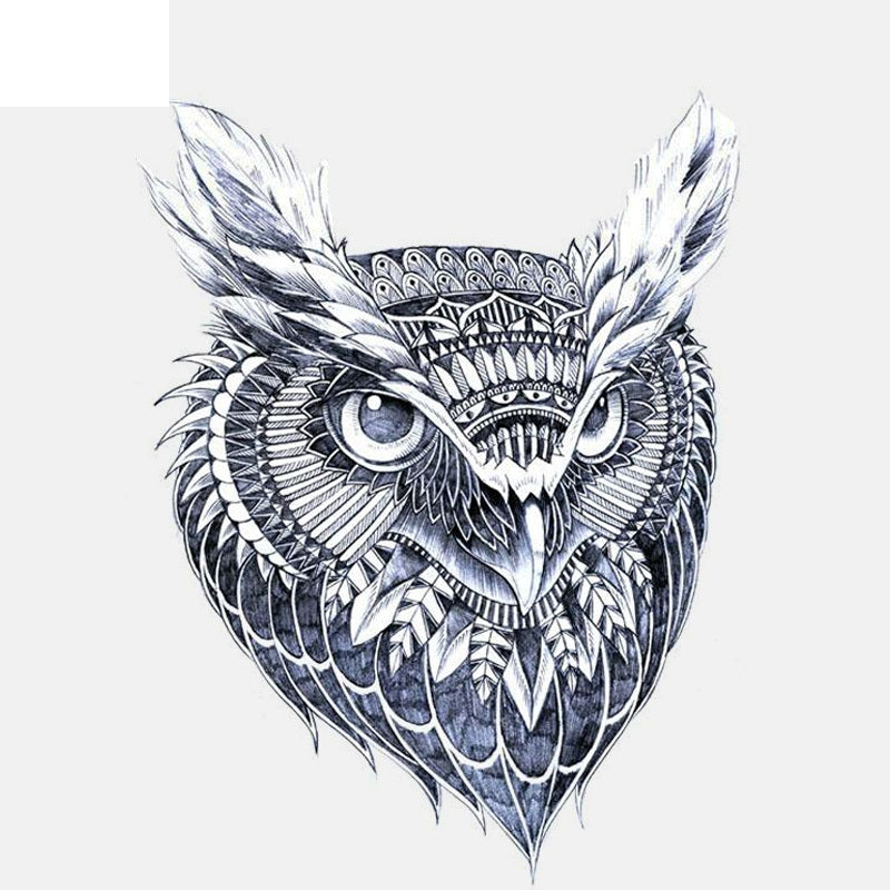 12.3CM*15.8CM Creative Blue Pattern Owl Head PVC Motorcycle Car Sticker 11-01345
