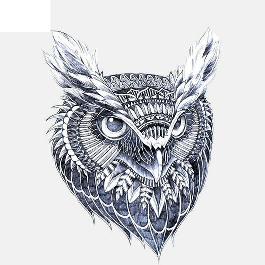 12.3CM*15.8CM Creative Blue Pattern Owl Head PVC Motorcycle Car Sticker 11-01345