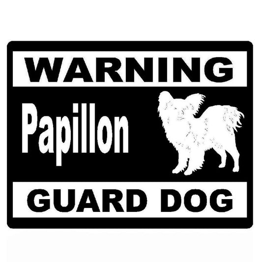 15cm*11.5cm Fashion Warning Papillon Guard Dog Personality Vinyl Car Stickers C5-1934