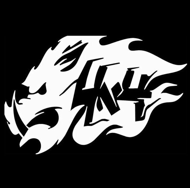 14*9.2CM 4x4 Boar Totem Fangs Hog Hunting Car Stickers Decals Personalized Car Accessories Cartoon Motorcycle Stickers C1-0219