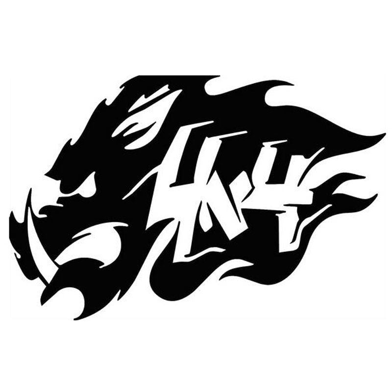 14*9.2CM 4x4 Boar Totem Fangs Hog Hunting Car Stickers Decals Personalized Car Accessories Cartoon Motorcycle Stickers C1-0219