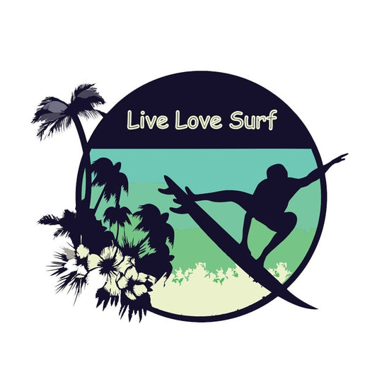 13.9CM*11CM Personality Live Love Surf Sticker Funny Sport Decal Accessories 6-2167