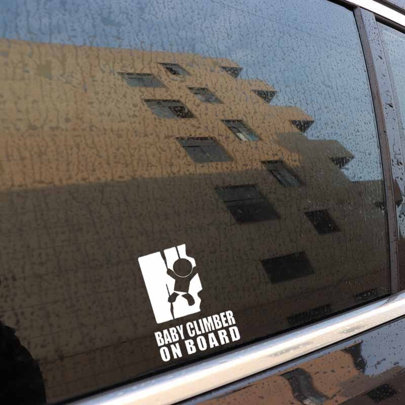 9.1CM*12CM BABY CLIMBER ON BOARD Vinyl Sticker Car Funny Decals Black/Silver C10-00767