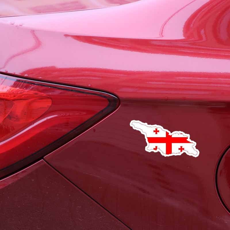 New Fashion 14.5CM*7.3CM Creative Car Styling Georgia Flag Map StickerS Motorcycle Car Accessories 6-0849