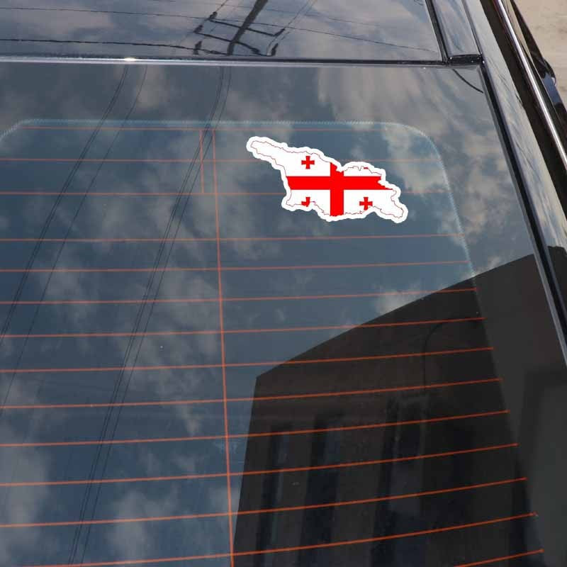 New Fashion 14.5CM*7.3CM Creative Car Styling Georgia Flag Map StickerS Motorcycle Car Accessories 6-0849