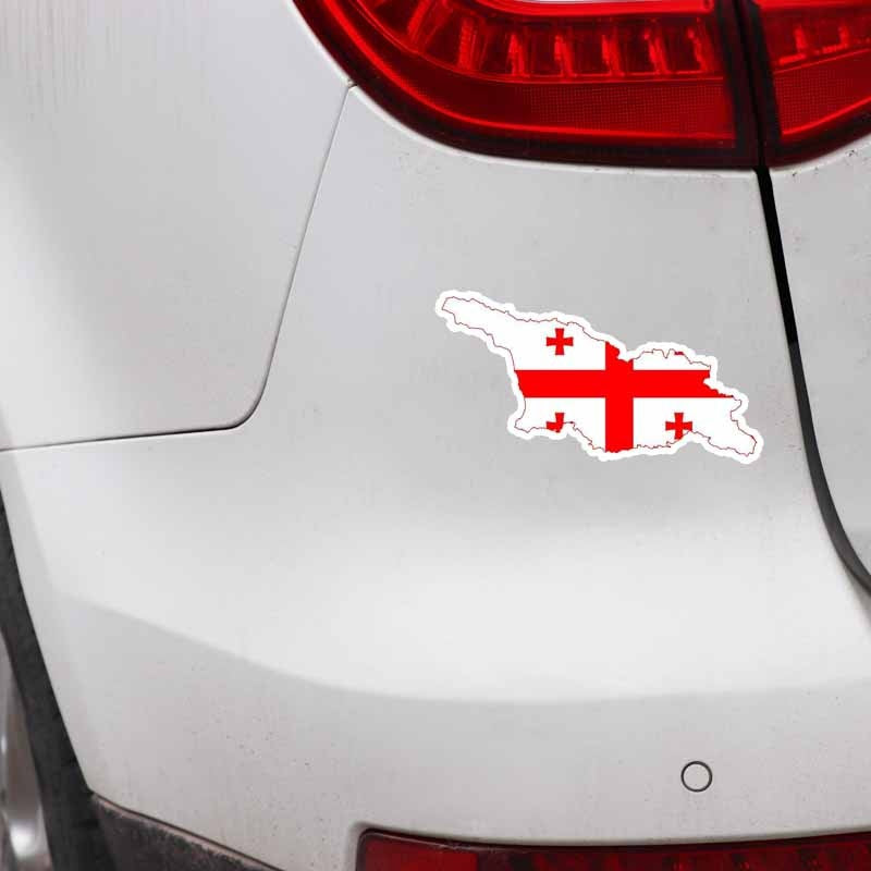New Fashion 14.5CM*7.3CM Creative Car Styling Georgia Flag Map StickerS Motorcycle Car Accessories 6-0849