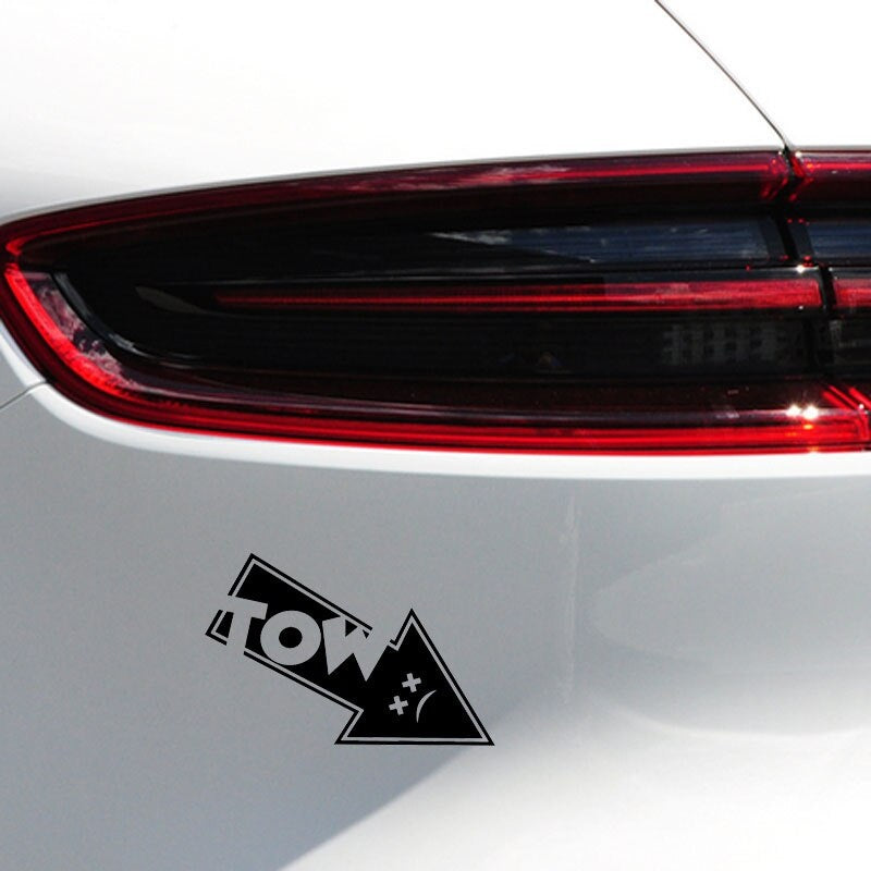 12.9CM*8.6CM Tow Hook Arrow Vinyl Decal Car Sticker Track Drag Drift Race Black Silver C10-02248