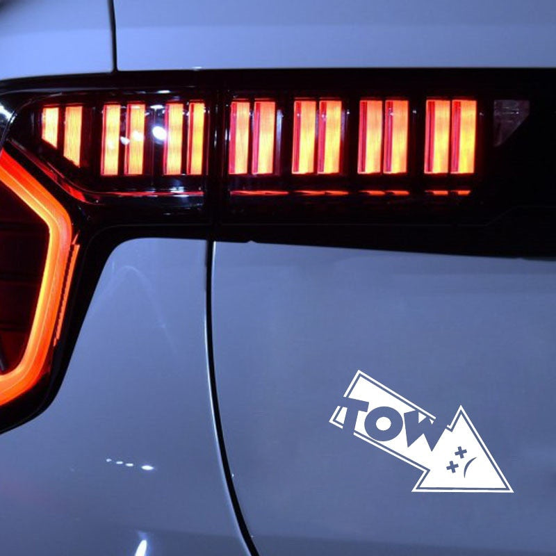 12.9CM*8.6CM Tow Hook Arrow Vinyl Decal Car Sticker Track Drag Drift Race Black Silver C10-02248