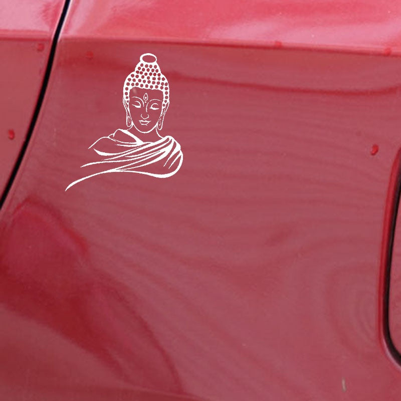 14.2CM*18CM Car Stickers Vinyl Decal Buddha Religion Buddhism Meditation Black/Silver C3-1522