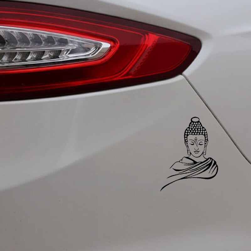 14.2CM*18CM Car Stickers Vinyl Decal Buddha Religion Buddhism Meditation Black/Silver C3-1522