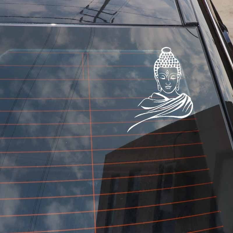 14.2CM*18CM Car Stickers Vinyl Decal Buddha Religion Buddhism Meditation Black/Silver C3-1522