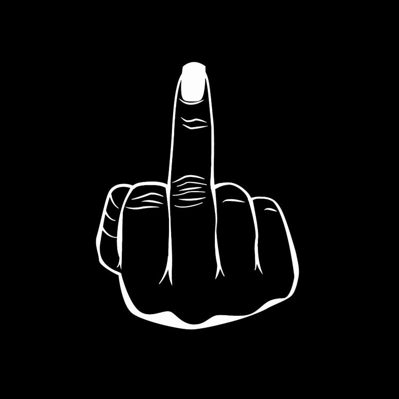 10.1*13.2CM Middle Finger Girl Nail Vinyl Decal Cat Silhouette Graphics Car Sticker Accessories Black/Silver C20-0054