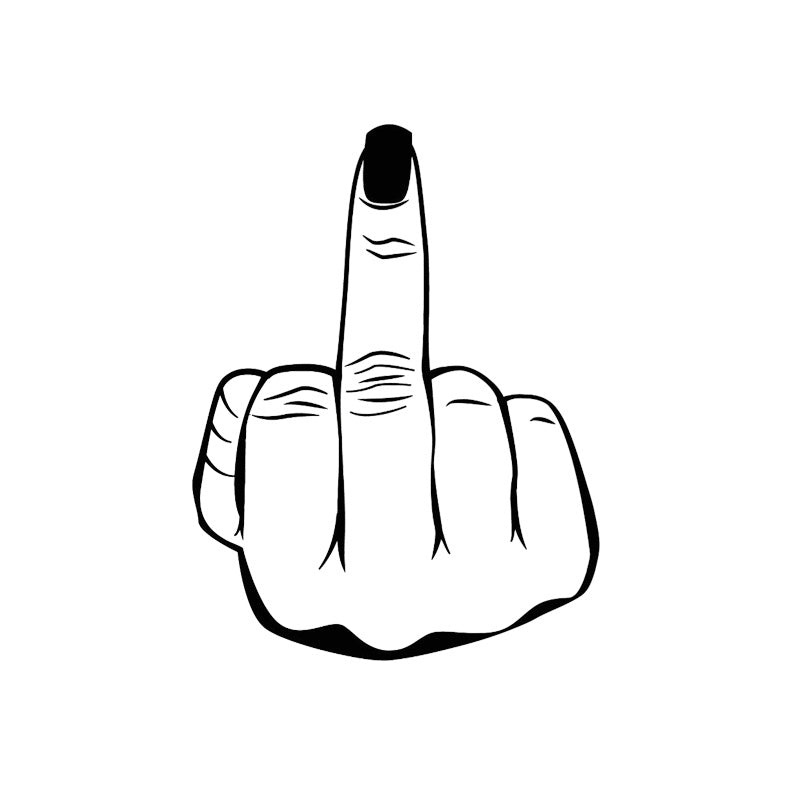 10.1*13.2CM Middle Finger Girl Nail Vinyl Decal Cat Silhouette Graphics Car Sticker Accessories Black/Silver C20-0054