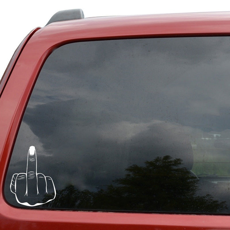 10.1*13.2CM Middle Finger Girl Nail Vinyl Decal Cat Silhouette Graphics Car Sticker Accessories Black/Silver C20-0054