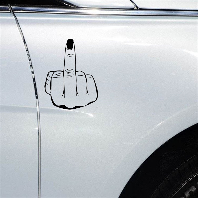 10.1*13.2CM Middle Finger Girl Nail Vinyl Decal Cat Silhouette Graphics Car Sticker Accessories Black/Silver C20-0054