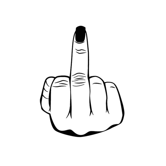 10.1*13.2CM Middle Finger Girl Nail Vinyl Decal Cat Silhouette Graphics Car Sticker Accessories Black/Silver C20-0054