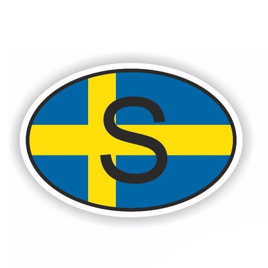New Brand 15.7CM*10.4CM Car Sticker Sweden S Funny Country Code Decal Helmet Car Styling 6-0508