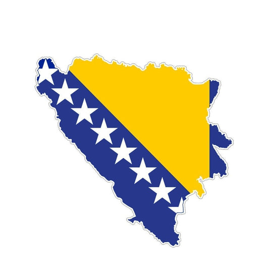 13.2CM*12.8CM Car Accessories Bosnia Flag Map Car Sticker  Bike Decal 6-1215