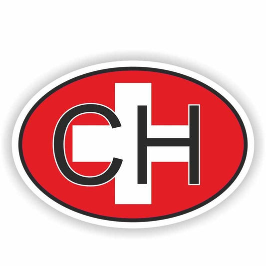 Fashion 14.2CM*9.5CM Creative CH SWITZERLAND Country Code Flag Car Sticker Helmet Decal 6-0929