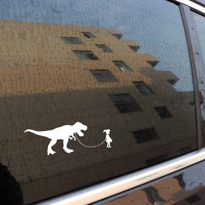 12.7CM*4.5CM Rock And Roll Dinosaur Girl Vinyl Motorcycle  Black Silver Car Sticker Decals C13-000577