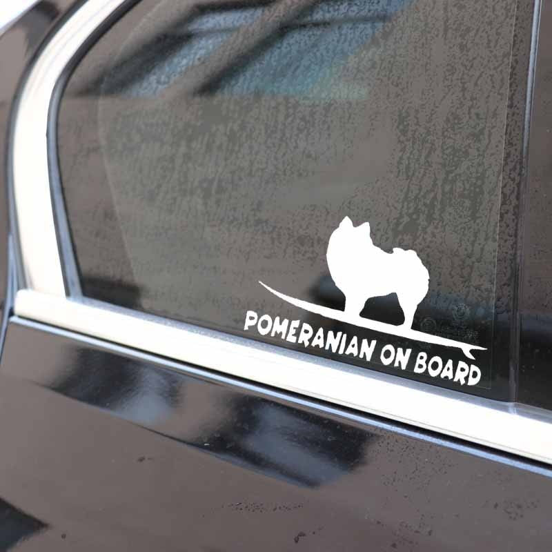 2020 NEW 15.8X9CM Pomeranian On Board Funny Dog Decal Vinyl Car Sticker Window Decoration Black/Silver C24-1629