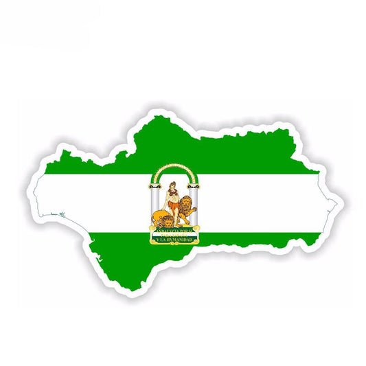 New Brand 15CM*8.7CM Car Styling Andalucia Spain Map Flag Car Sticker Accessories Decal 6-1966