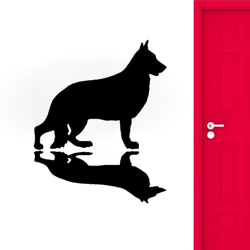 New Hot 41.1CM*50CM Funny Shadow Barks German Shepherd Dog PVC Wall Sticker Decal Decoration W3-419