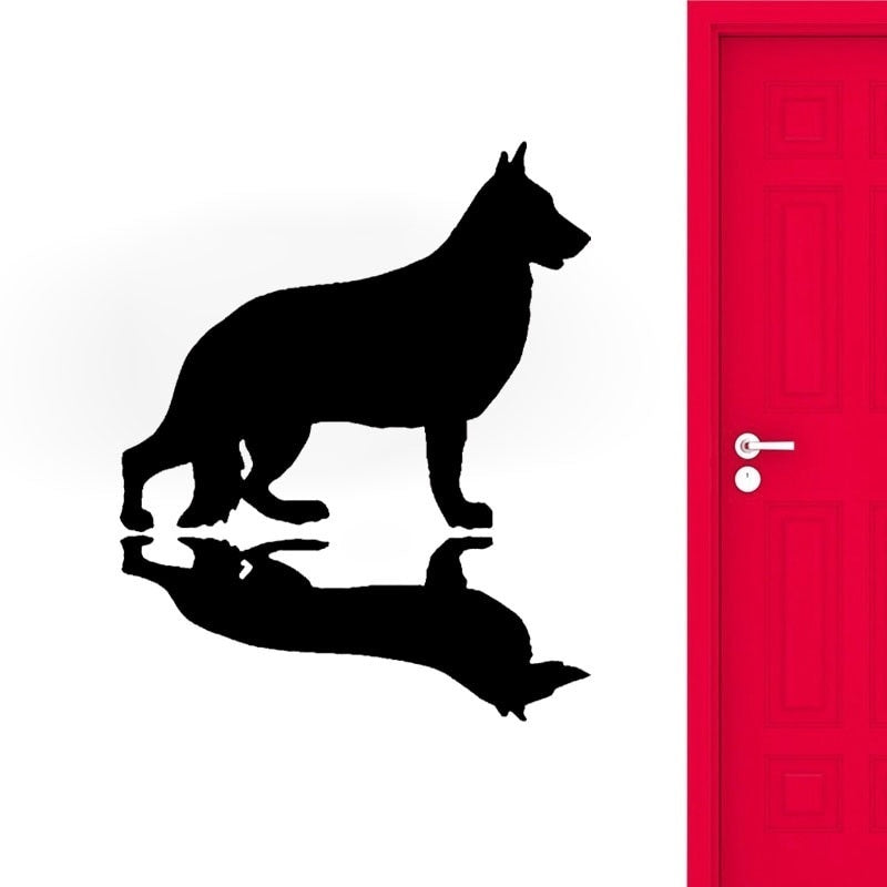 New Hot 41.1CM*50CM Funny Shadow Barks German Shepherd Dog PVC Wall Sticker Decal Decoration W3-419
