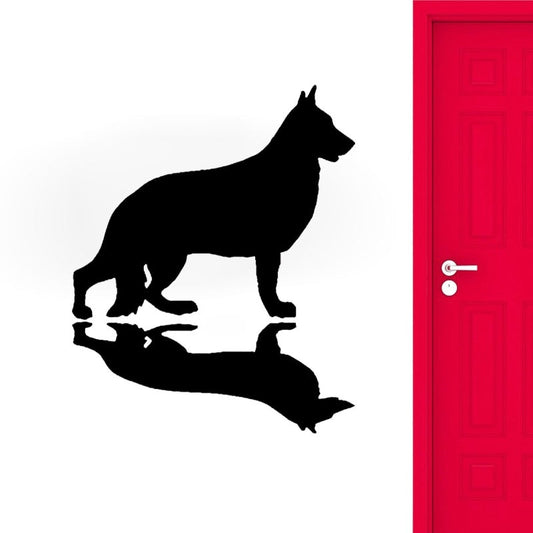 New Hot 41.1CM*50CM Funny Shadow Barks German Shepherd Dog PVC Wall Sticker Decal Decoration W3-419