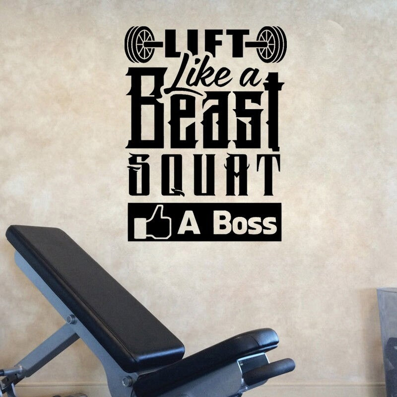 2020 NEW 39CM*52CM  Lift like a beast squat  Fitness Sport PVC Gym Motivational Wall Sticker W1-786