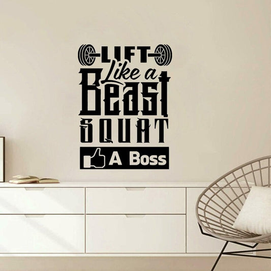 2020 NEW 39CM*52CM  Lift like a beast squat  Fitness Sport PVC Gym Motivational Wall Sticker W1-786