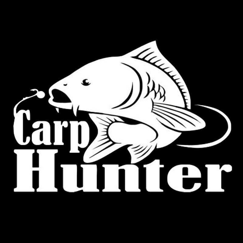 High-quality 14.3cm*10cm Carp Hunter Vinyl Car Styling Fishing Window Decal Sticker C5-1762