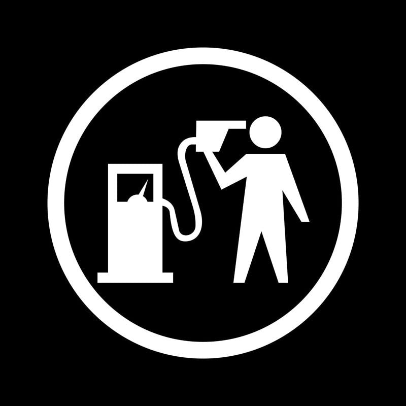 High-quality 12.7CM*12.7CM Car Sticker Funny Vinyl Decal Gas Fuel Black/Silver C3-0743