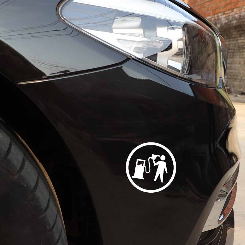 High-quality 12.7CM*12.7CM Car Sticker Funny Vinyl Decal Gas Fuel Black/Silver C3-0743