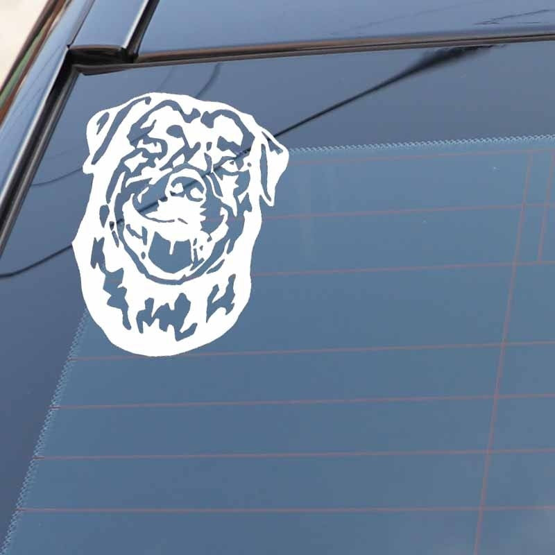 High-quality 12.4X16CM Rottweiler Dog Vinyl Decal Car Sticker Cute Cartoon Animal Art Decor Black/Silver C24-1116