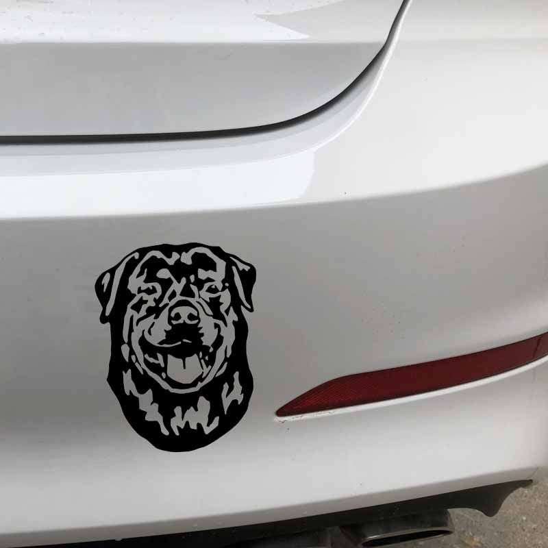 High-quality 12.4X16CM Rottweiler Dog Vinyl Decal Car Sticker Cute Cartoon Animal Art Decor Black/Silver C24-1116