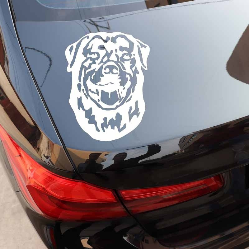 High-quality 12.4X16CM Rottweiler Dog Vinyl Decal Car Sticker Cute Cartoon Animal Art Decor Black/Silver C24-1116