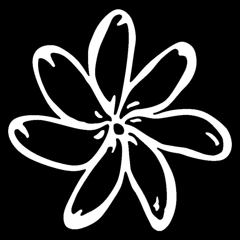 New Fashion 15cm*14.9cm Tiare Flower  Vinyl Car-Styling Car Sticker Black/Silver S3-5559