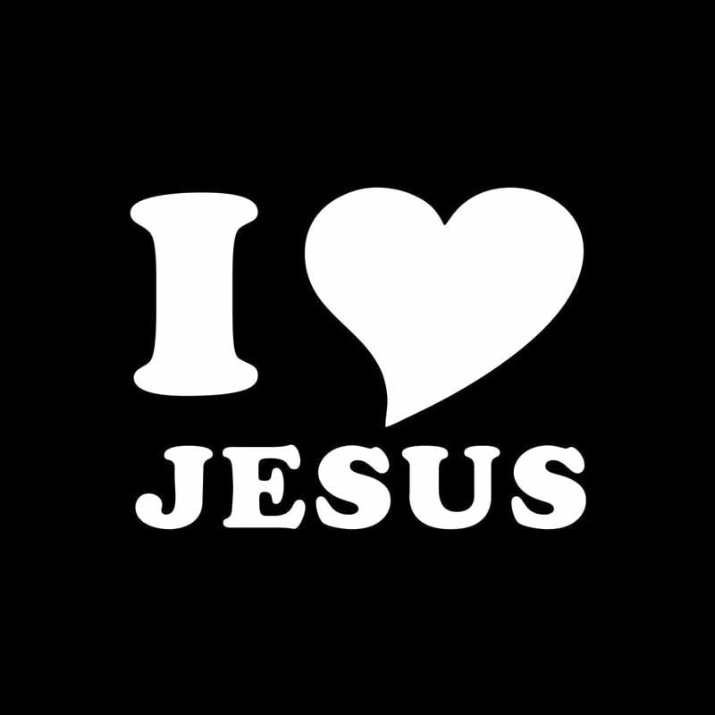 12.7CM*9.5CM I LOVE JESUS HEART Christian Religious Vinyl Decal Car Sticker Black/Silver C3-1262