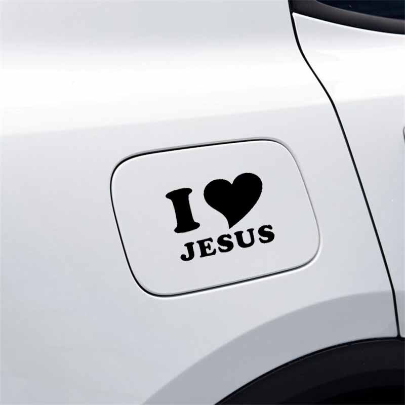 12.7CM*9.5CM I LOVE JESUS HEART Christian Religious Vinyl Decal Car Sticker Black/Silver C3-1262