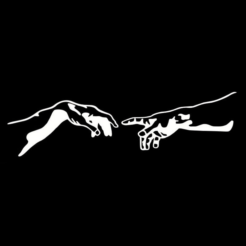 16.6cm*4.7cm Hands Adam Creation Vinyl Car Sticker Motorcycle Decal Black/Silver S6-3272