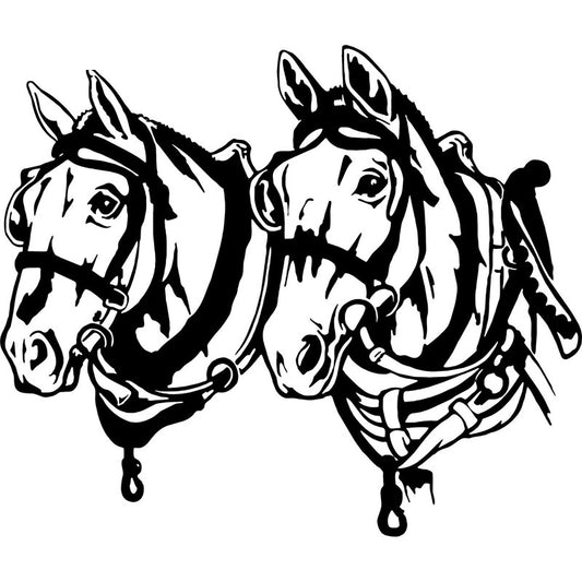 High-quality 15.5cm*13cm Team Draft Work Mule Horse Rodeo  Vinyl Decal Car Sticker Black/Silver S6-2805
