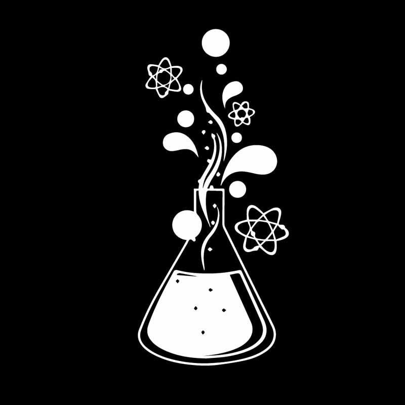 8.3CM*18CM Chemistry Science Atom Molecules Vinly Decal Decor Car Sticker Black/Silver C27-0318