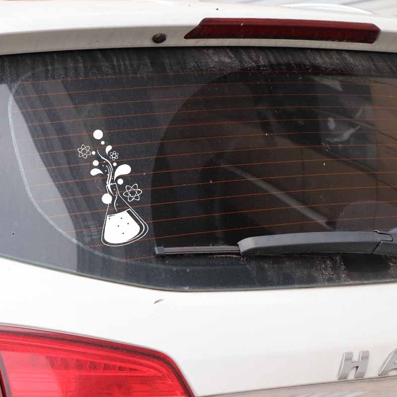 8.3CM*18CM Chemistry Science Atom Molecules Vinly Decal Decor Car Sticker Black/Silver C27-0318