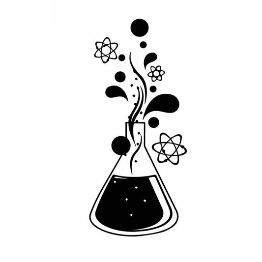 8.3CM*18CM Chemistry Science Atom Molecules Vinly Decal Decor Car Sticker Black/Silver C27-0318