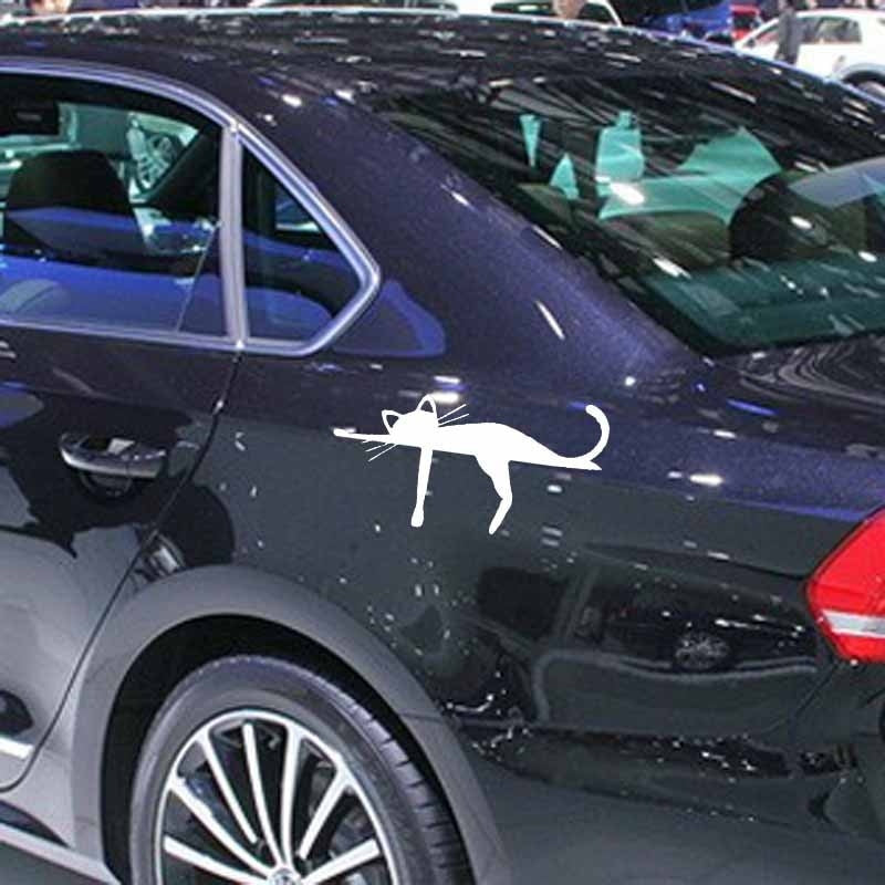 New Brand 15.9X8.4CM Vinyl Decal Cute Cat Animal Dream Funny Cheerful Cartoon Car Sticker Black/Silver C24-1763