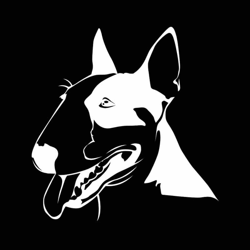 15.8X16.5CM Cute Bull Terrier Dog Pets Animals Vinyl Decal Car Sticker Black/Silver C24-1121