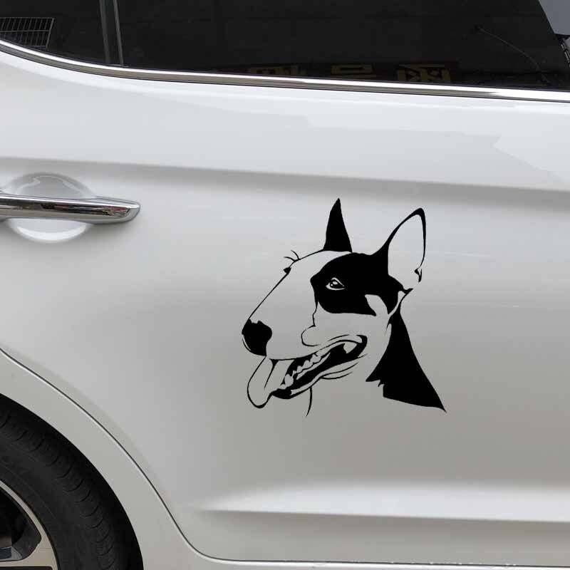 15.8X16.5CM Cute Bull Terrier Dog Pets Animals Vinyl Decal Car Sticker Black/Silver C24-1121
