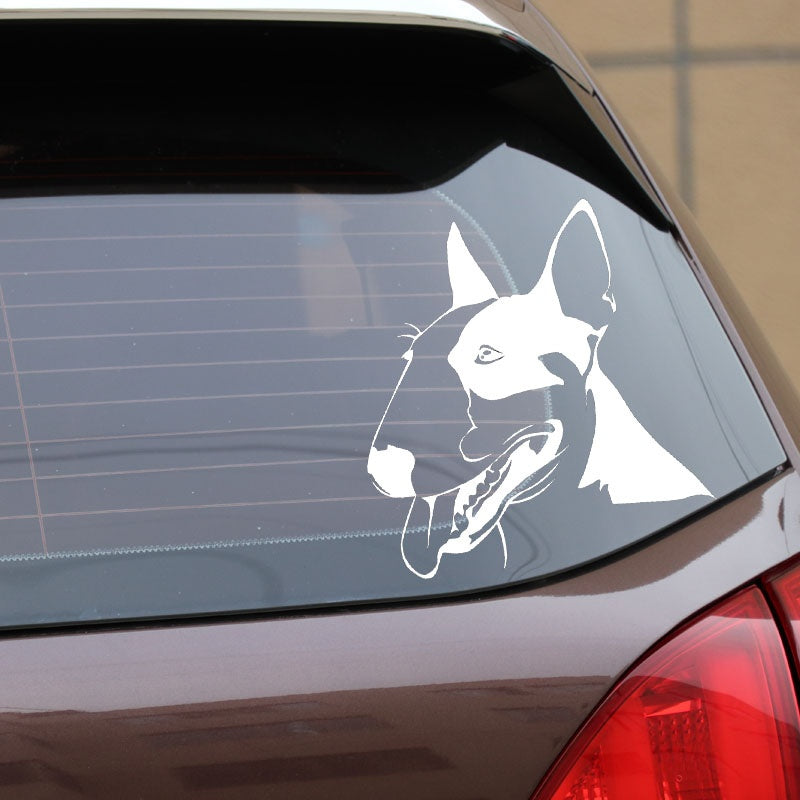 15.8X16.5CM Cute Bull Terrier Dog Pets Animals Vinyl Decal Car Sticker Black/Silver C24-1121