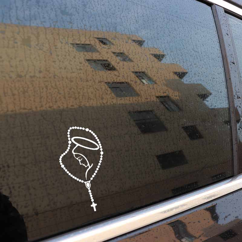 8.3CM*17.8CM Pearl Jesus Vinyl Car Motorcycle Stickers Decal Black/Silver C13-000303